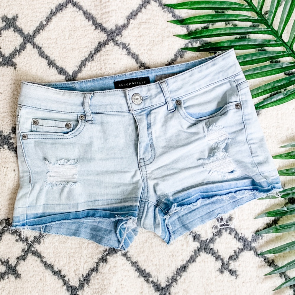 Aeropostale Distressed “shorty” Jean Shorts